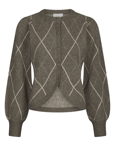 Neo Noir - Koteas Check Strikcardigan - Taupe